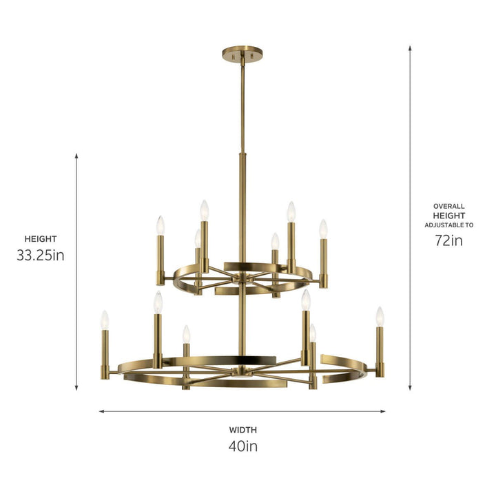 Kichler Canada - 52428BNB - 12 Light Chandelier - Tolani - Brushed Natural Brass
