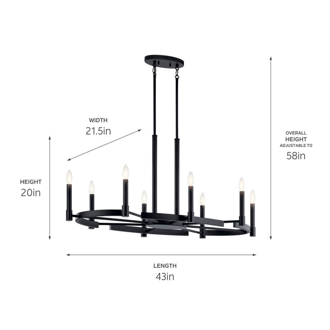 Kichler Canada - 52429BK - Eight Light Chandelier - Tolani - Black