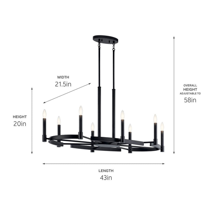 Kichler Canada - 52429BK - Eight Light Chandelier - Tolani - Black