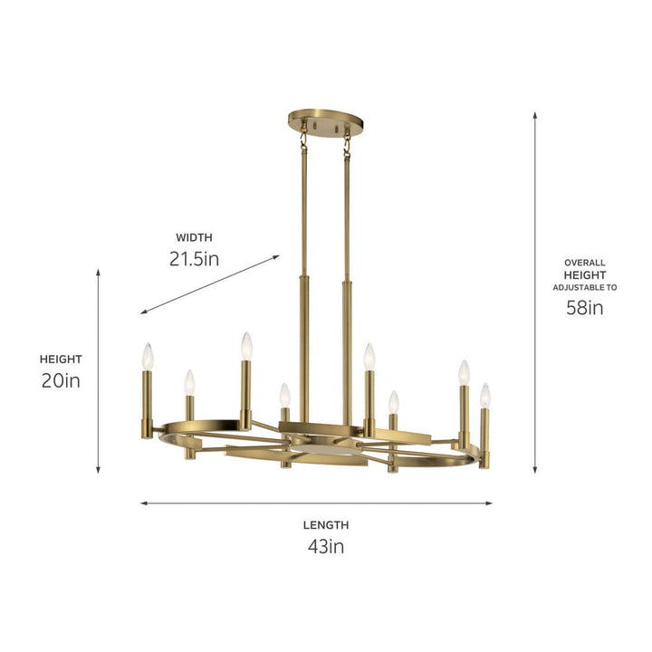Kichler Canada - 52429BNB - Eight Light Chandelier - Tolani - Brushed Natural Brass
