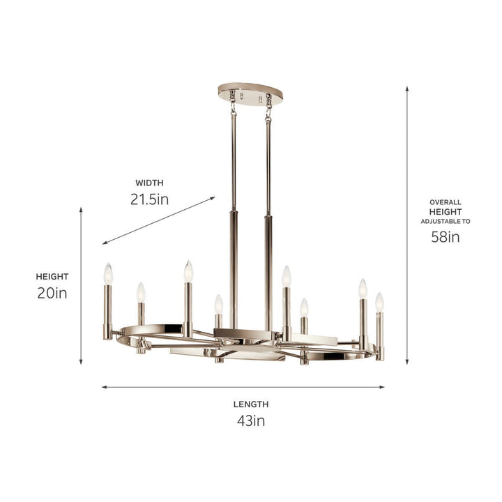 Kichler Canada - 52429PN - Eight Light Chandelier - Tolani - Polished Nickel