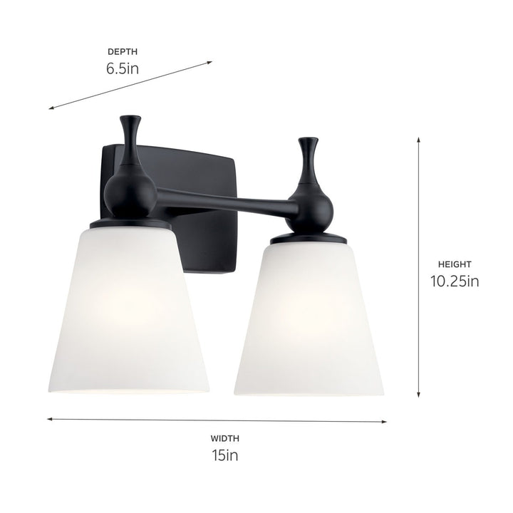 Kichler Canada - 55091BK - Two Light Bath - Cosabella - Black