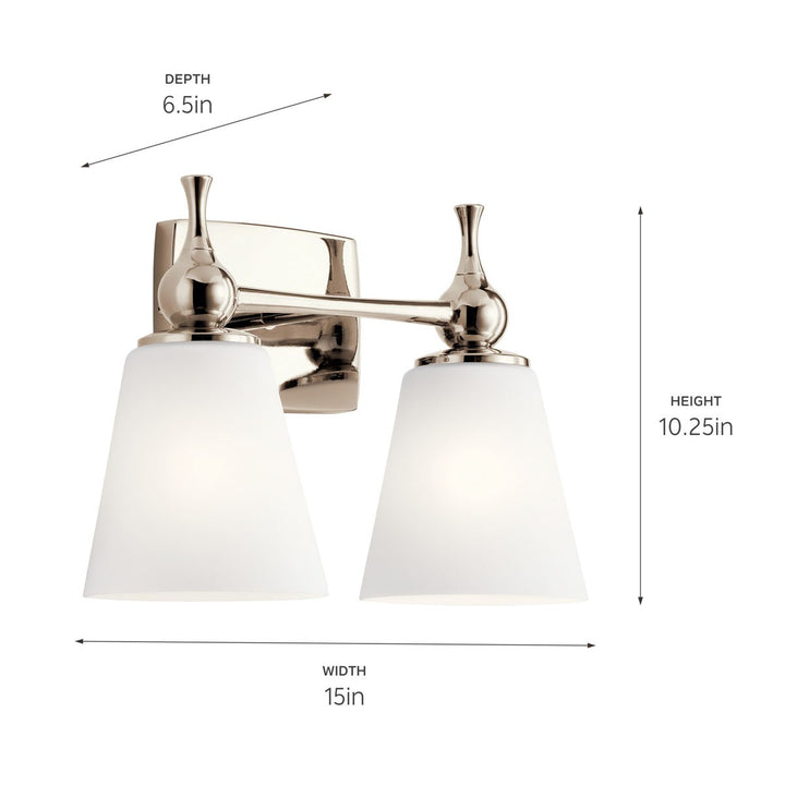 Kichler Canada - 55091PN - Two Light Bath - Cosabella - Polished Nickel