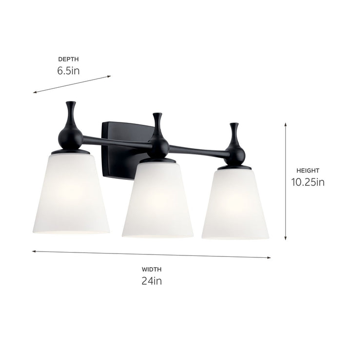 Kichler Canada - 55092BK - Three Light Bath - Cosabella - Black