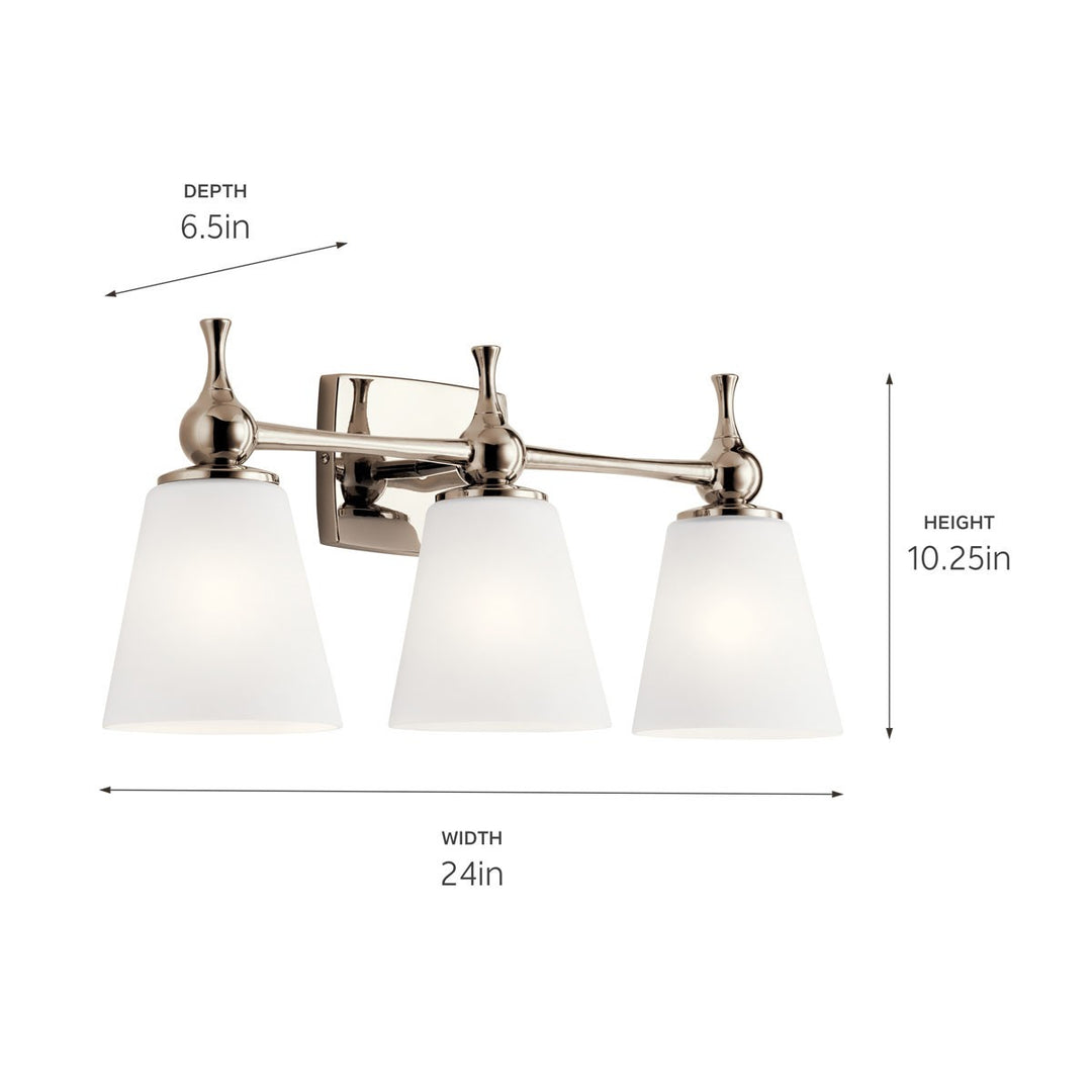 Kichler Canada - 55092PN - Three Light Bath - Cosabella - Polished Nickel