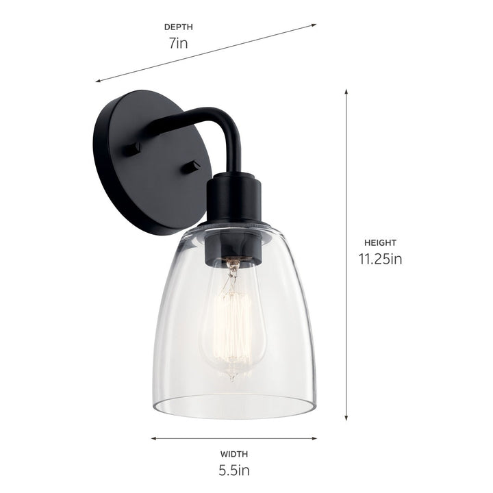 Kichler Canada - 55100BK - One Light Wall Sconce - Meller - Black