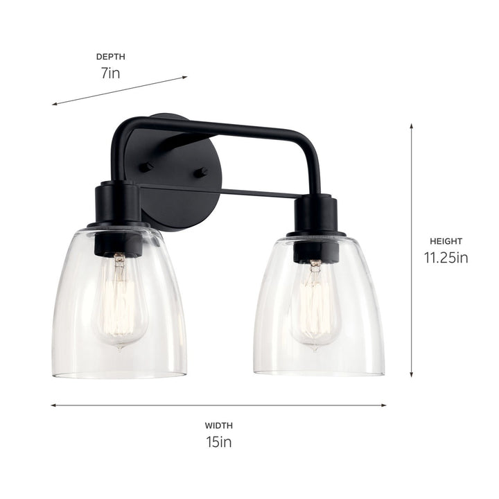 Kichler Canada - 55101BK - Two Light Bath - Meller - Black