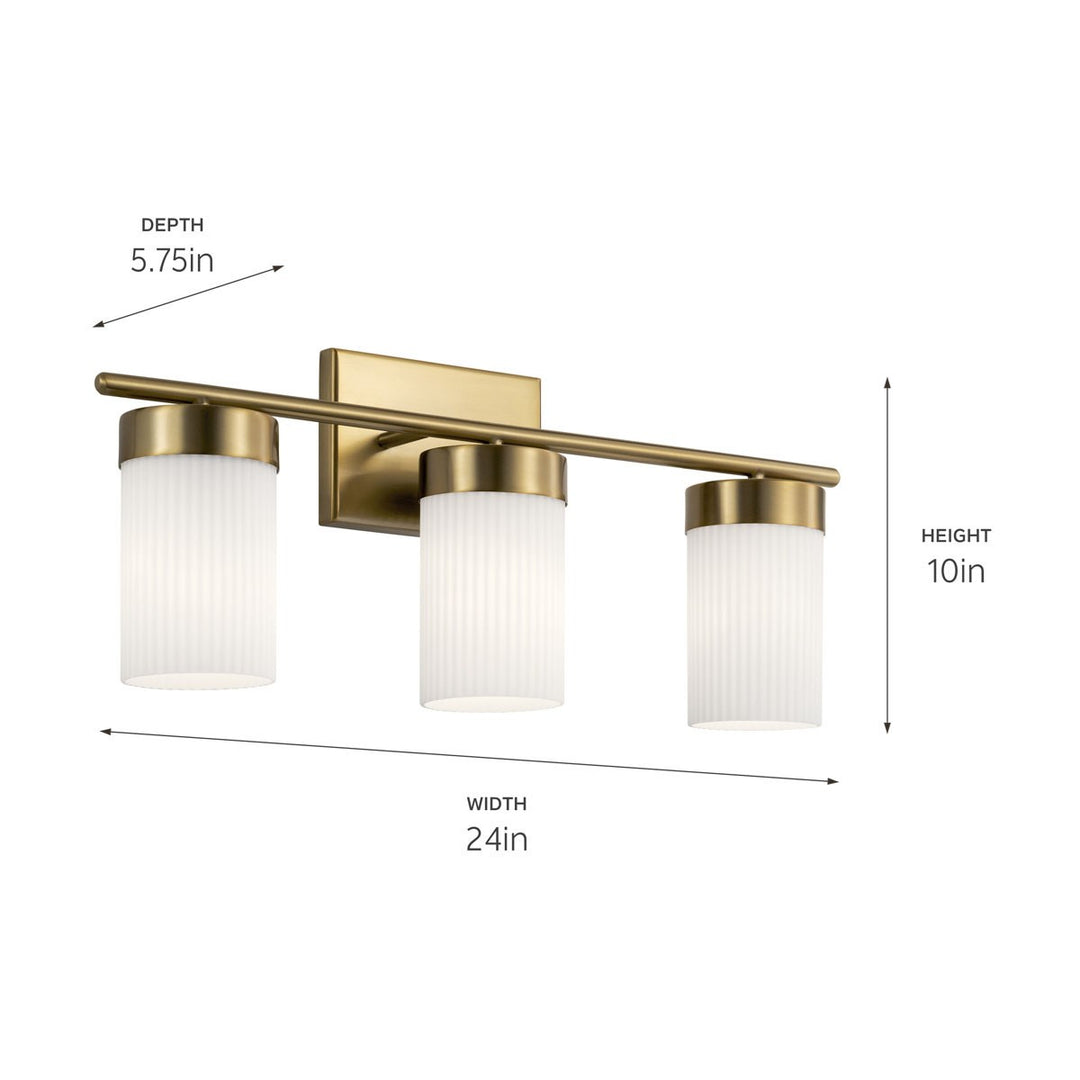 Kichler Canada - 55112BNB - Three Light Bath - Ciona - Brushed Natural Brass