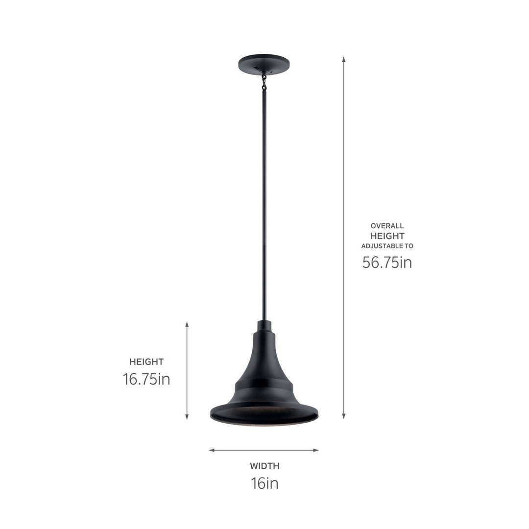Kichler Canada - 59058BKT - One Light Outdoor Pendant - Hampshire - Textured Black