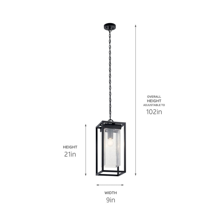 Kichler Canada - 59064BSL - One Light Outdoor Pendant - Mercer - Black with Silver Highlights