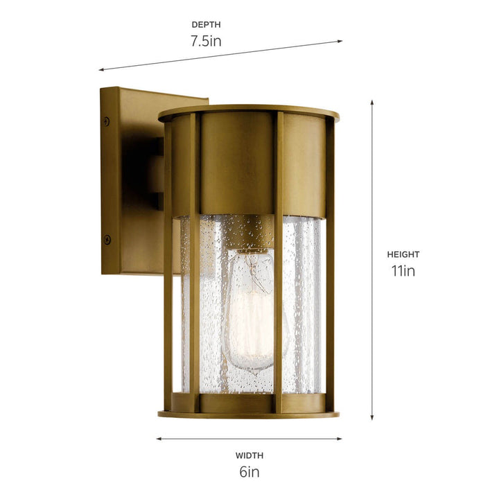 Kichler Canada - 59079NBR - One Light Outdoor Wall Mount - Camillo - Natural Brass