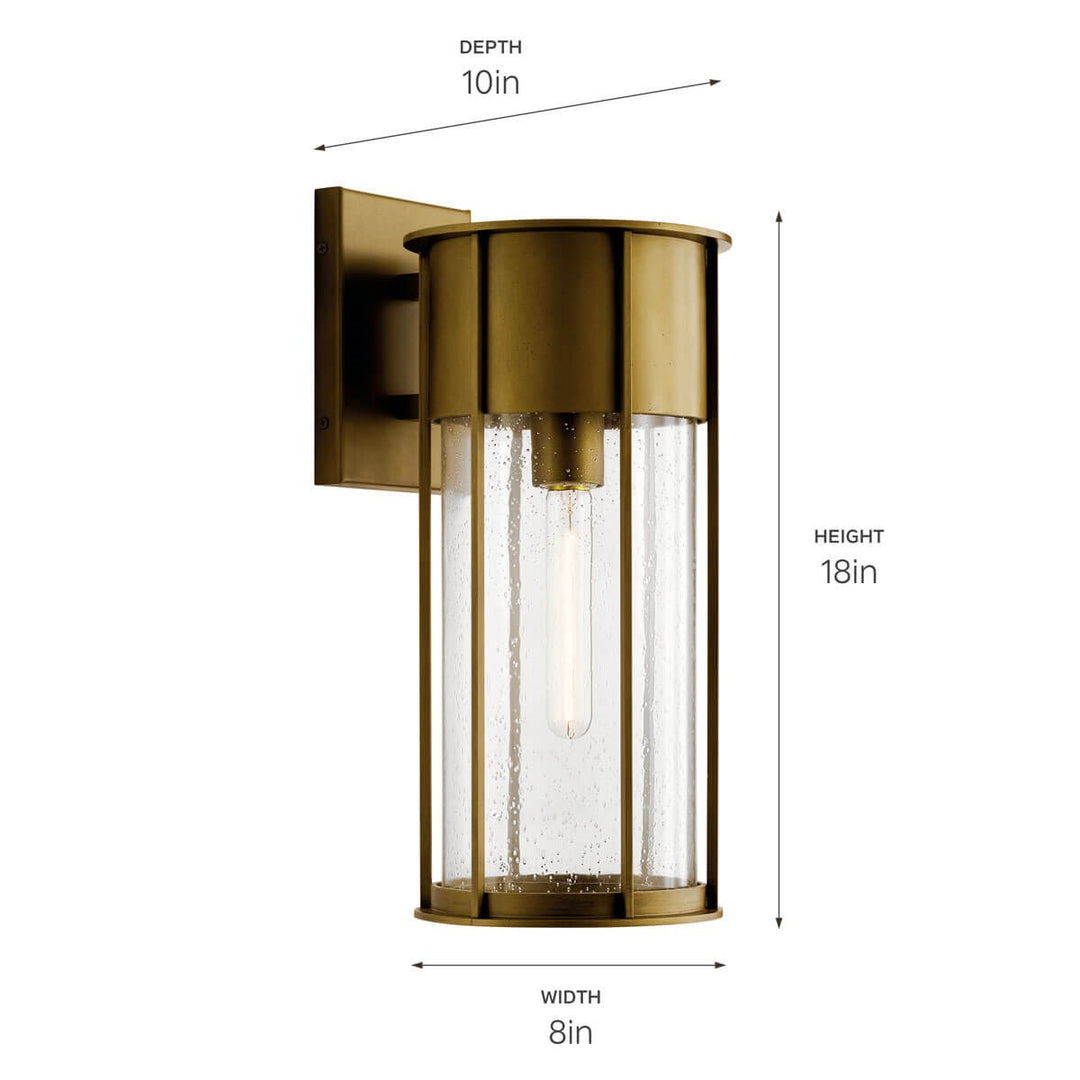 Kichler Canada - 59081NBR - One Light Outdoor Wall Mount - Camillo - Natural Brass