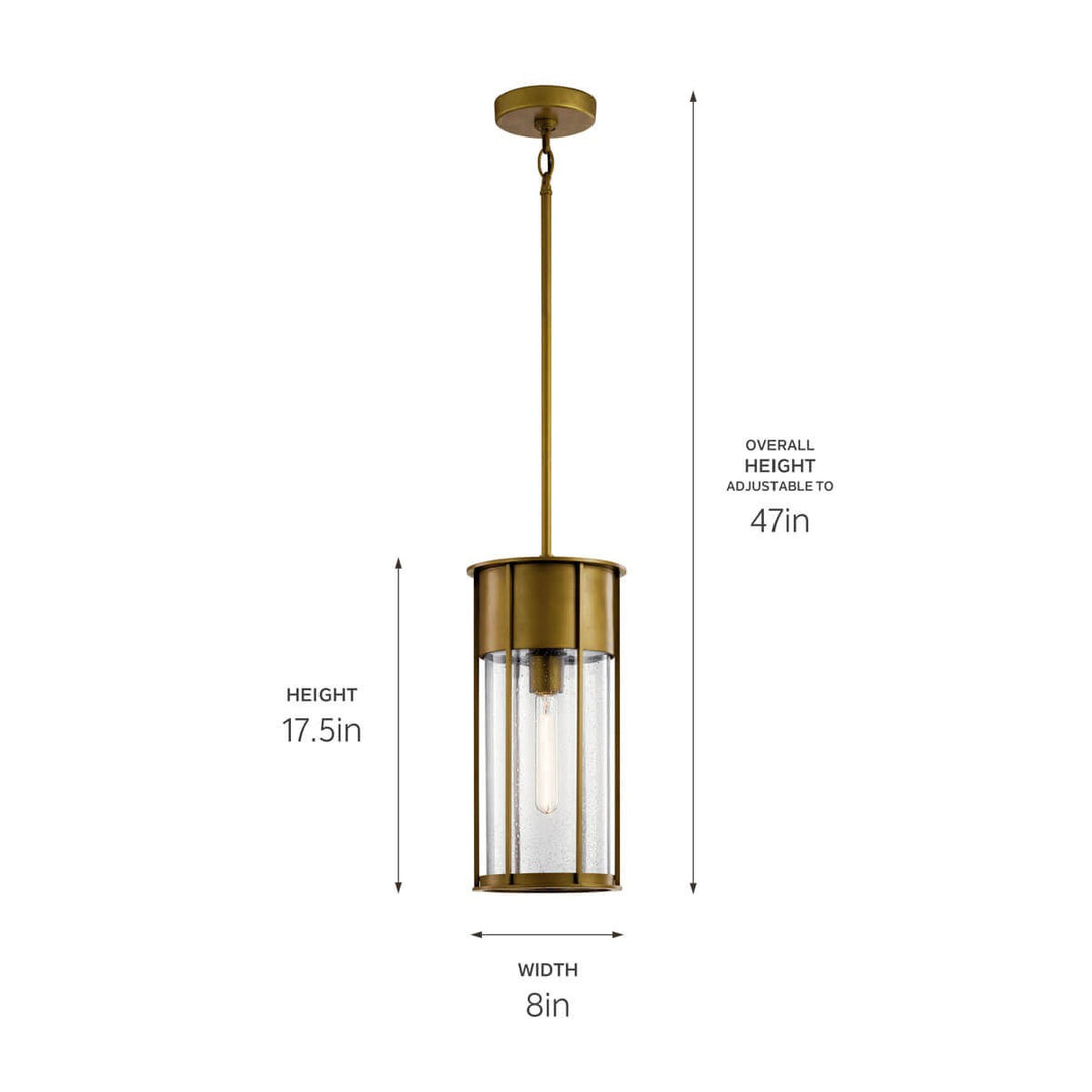 Kichler Canada - 59082NBR - One Light Outdoor Pendant - Camillo - Natural Brass