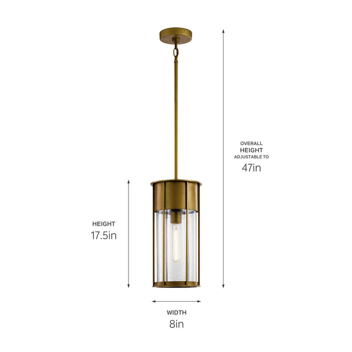 Kichler Canada - 59082NBR - One Light Outdoor Pendant - Camillo - Natural Brass