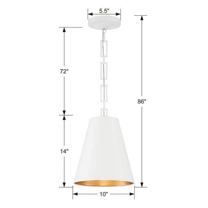 Crystorama - 8685-MT-GA - Two Light Chandelier - Alston - Matte White + Antique Gold