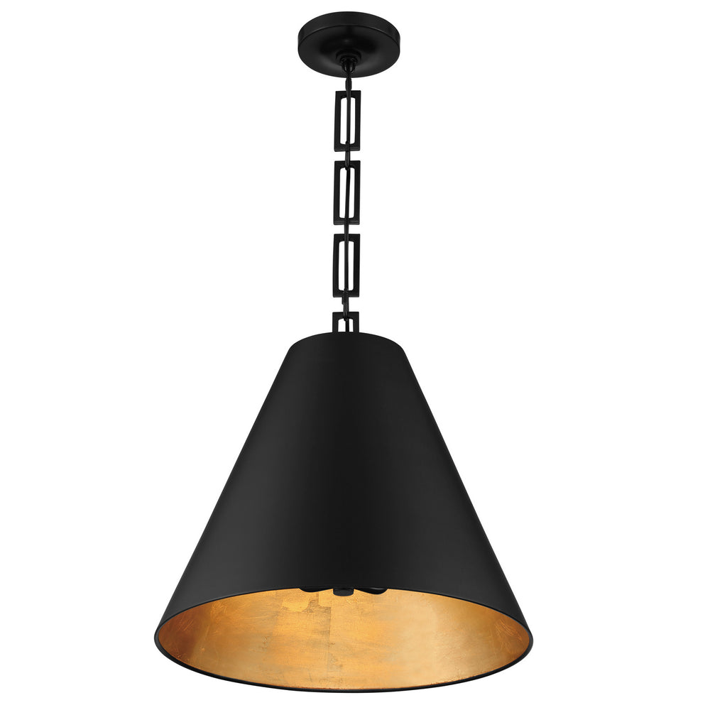 Crystorama - 8687-MK-GA - Three Light Chandelier - Alston - Matte Black + Antique Gold
