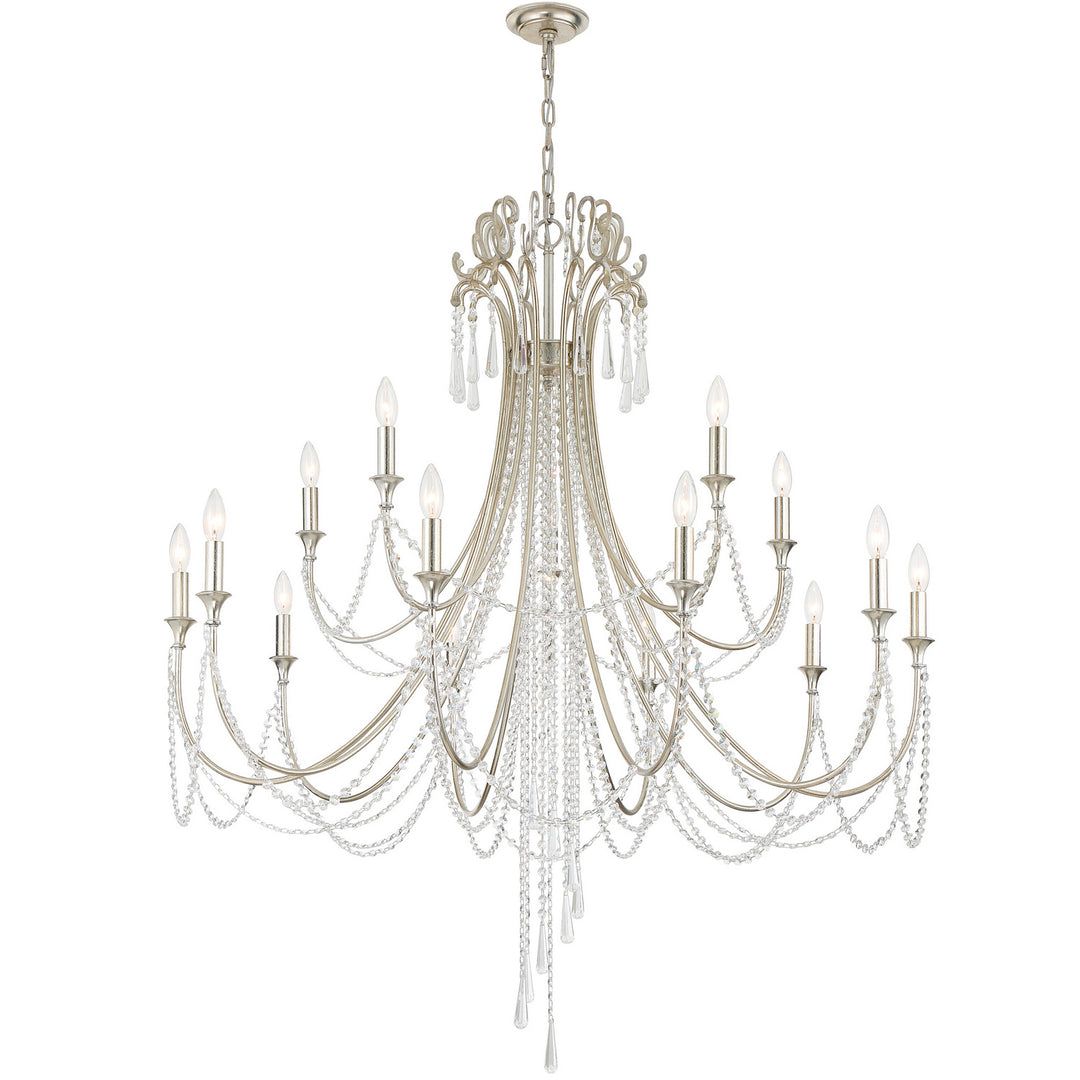 Crystorama - ARC-1919-SA-CL-MWP - 15 Light Chandelier - Arcadia - Antique Silver