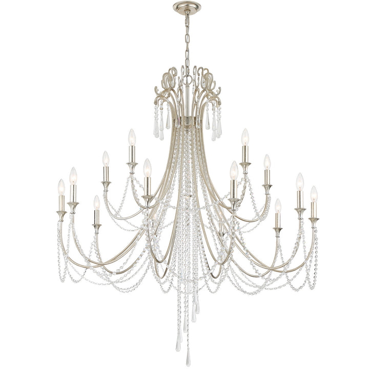Crystorama - ARC-1919-SA-CL-MWP - 15 Light Chandelier - Arcadia - Antique Silver