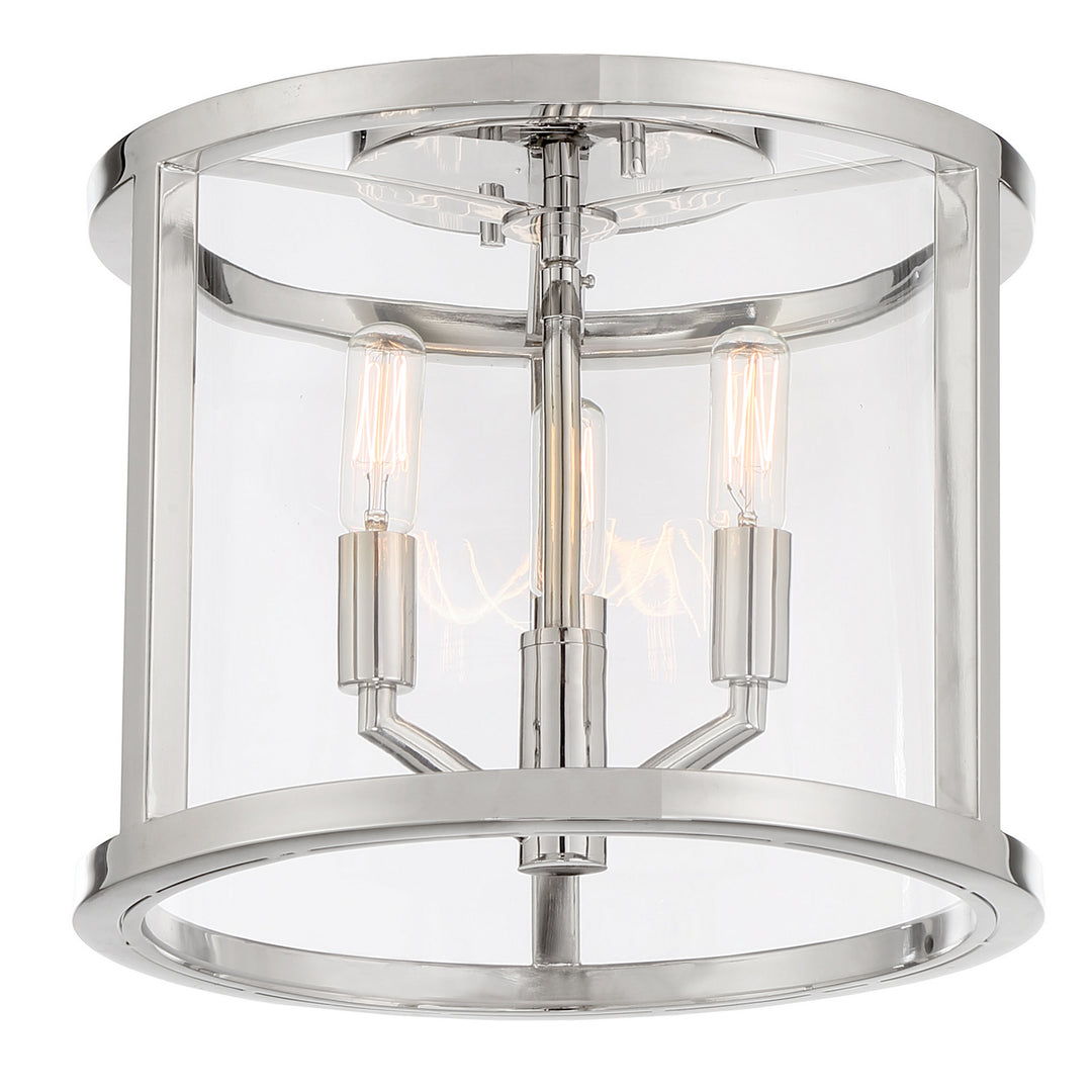 Crystorama - DEV-B8003-PN_CEILING - Three Light Semi Flush Mount - Devon - Polished Nickel