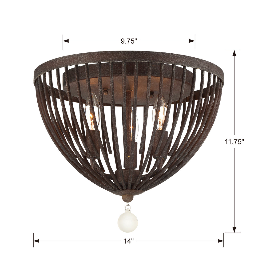 Crystorama - DUV-620-FB - Three Light Flush Mount - Duval - Forged Bronze