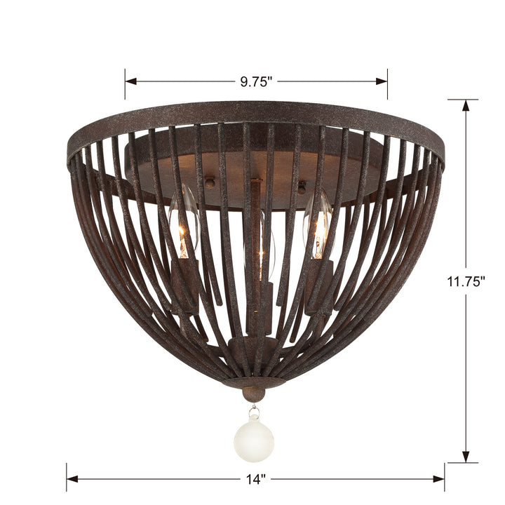 Crystorama - DUV-620-FB - Three Light Flush Mount - Duval - Forged Bronze