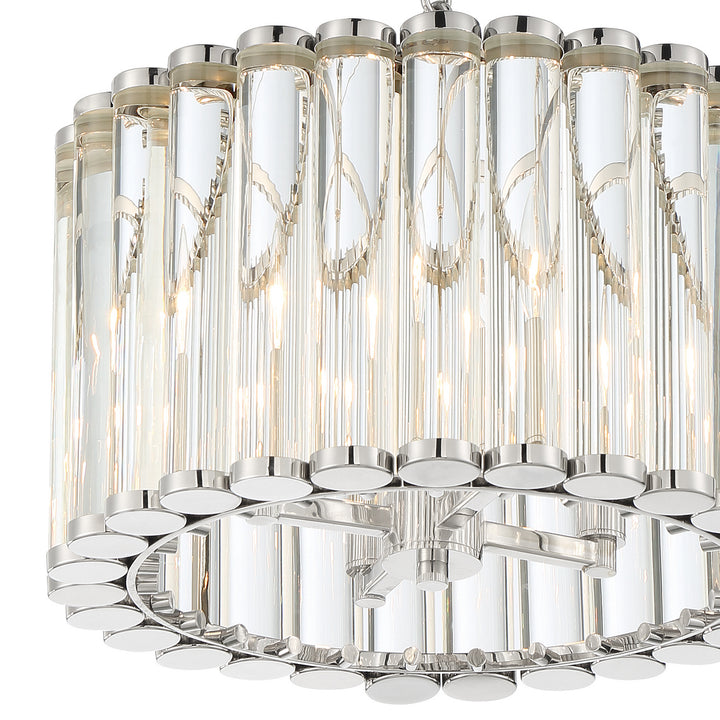 Crystorama - ELL-B3004-PN - Four Light Pendant - Elliot - Polished Nickel