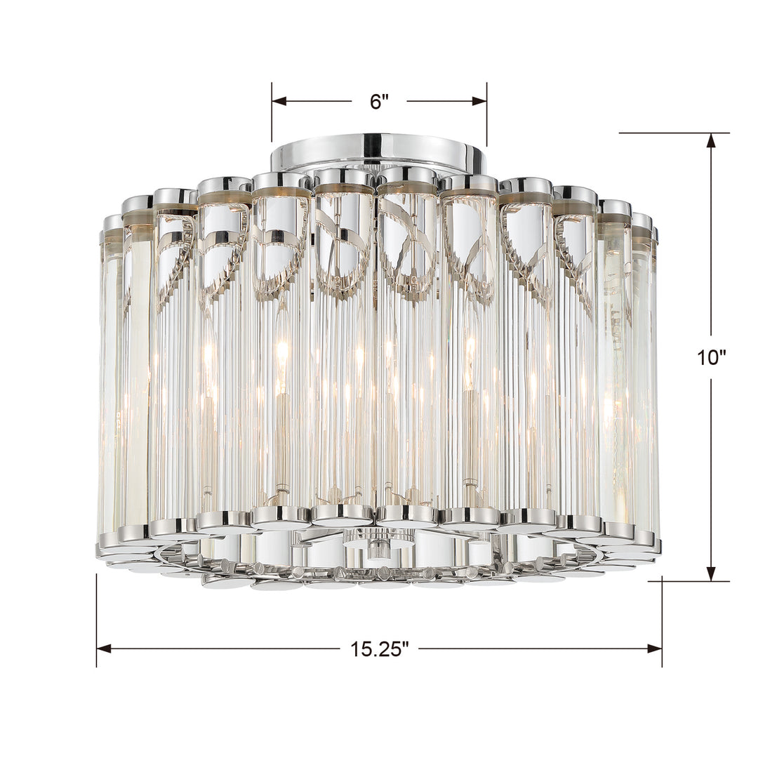 Crystorama - ELL-B3004-PN_CEILING - Four Light Semi Flush Mount - Elliot - Polished Nickel