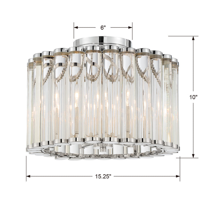 Crystorama - ELL-B3004-PN_CEILING - Four Light Semi Flush Mount - Elliot - Polished Nickel
