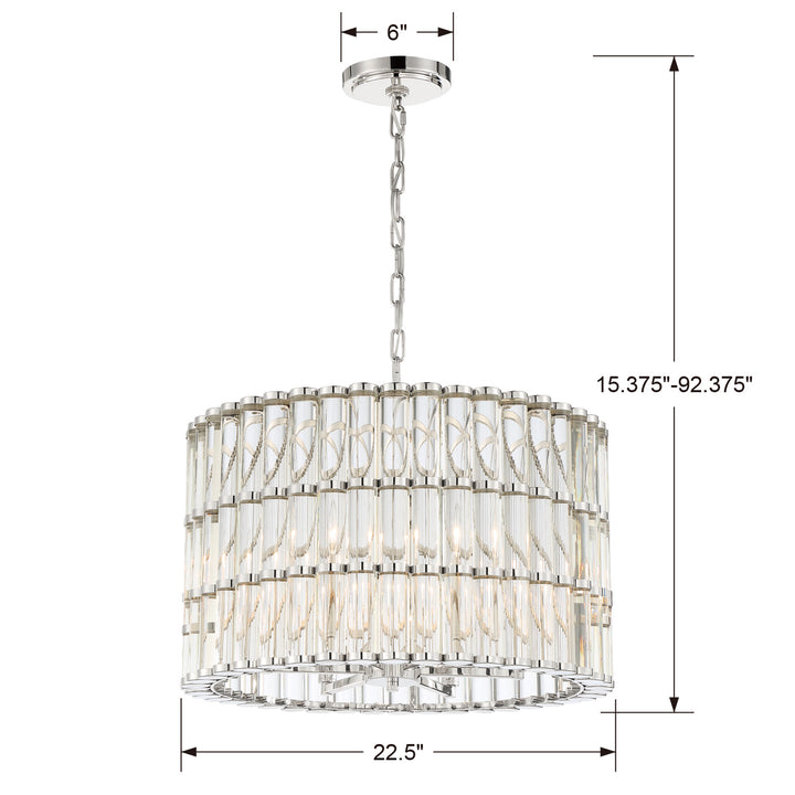 Crystorama - ELL-B3006-PN - Six Light Chandelier - Elliot - Polished Nickel