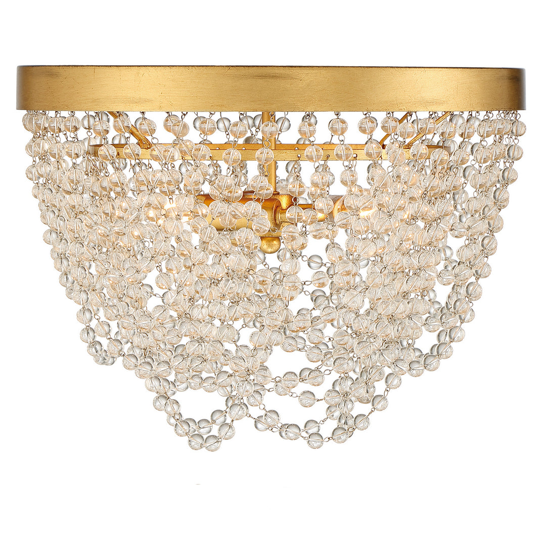 Crystorama - FIO-A9103-GA-CL - Three Light Flush Mount - Fiona - Antique Gold