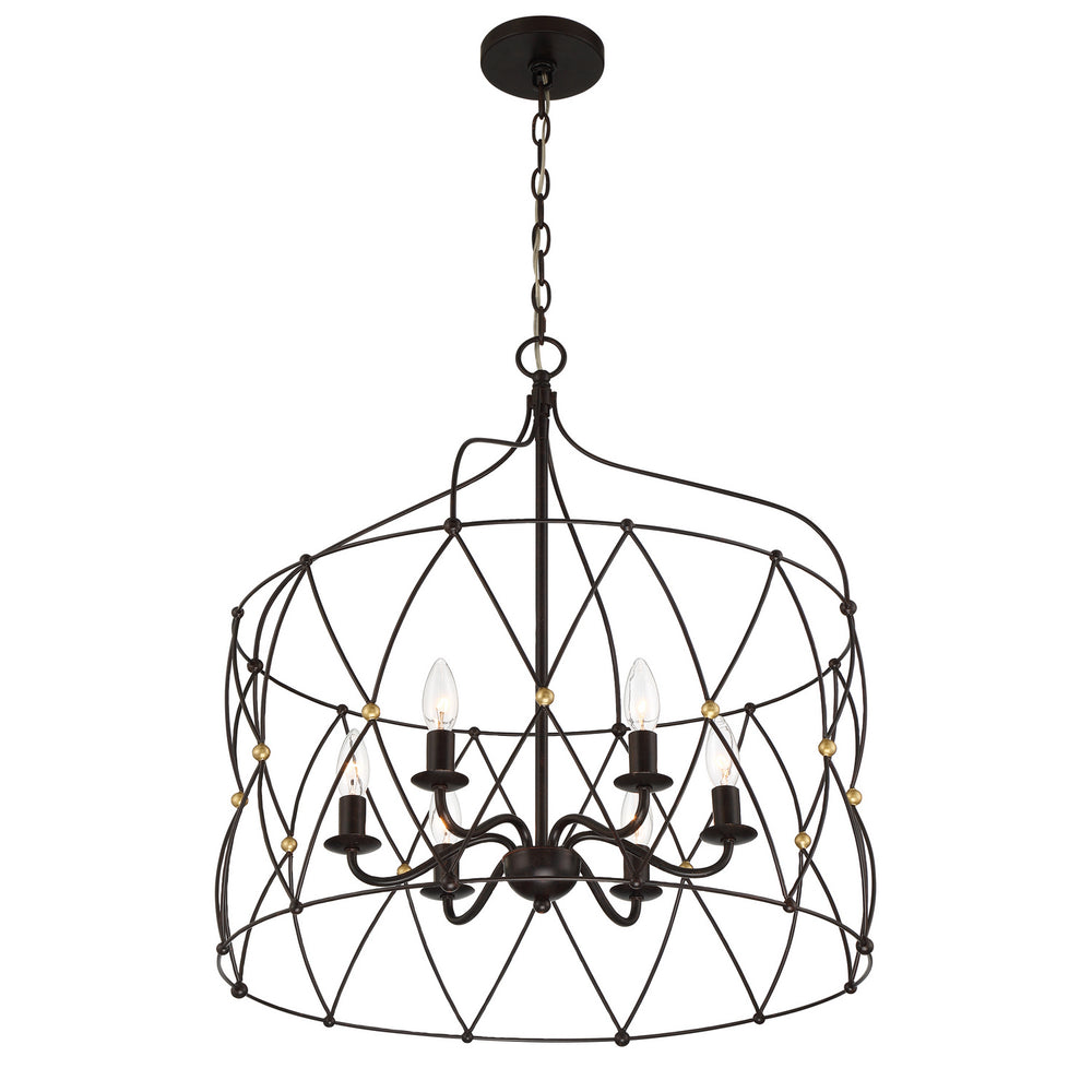 Crystorama - ZUC-A9035-EB-GA - Six Light Chandelier - Zucca - English Bronze + Antique Gold