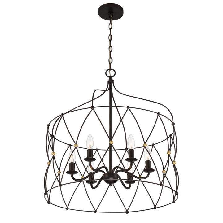 Crystorama - ZUC-A9035-EB-GA - Six Light Chandelier - Zucca - English Bronze + Antique Gold