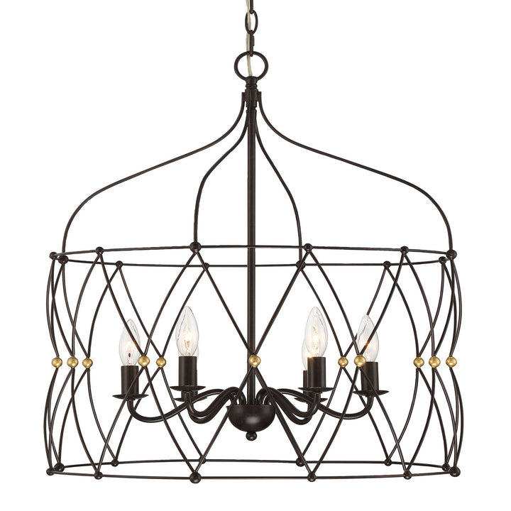 Crystorama - ZUC-A9035-EB-GA - Six Light Chandelier - Zucca - English Bronze + Antique Gold