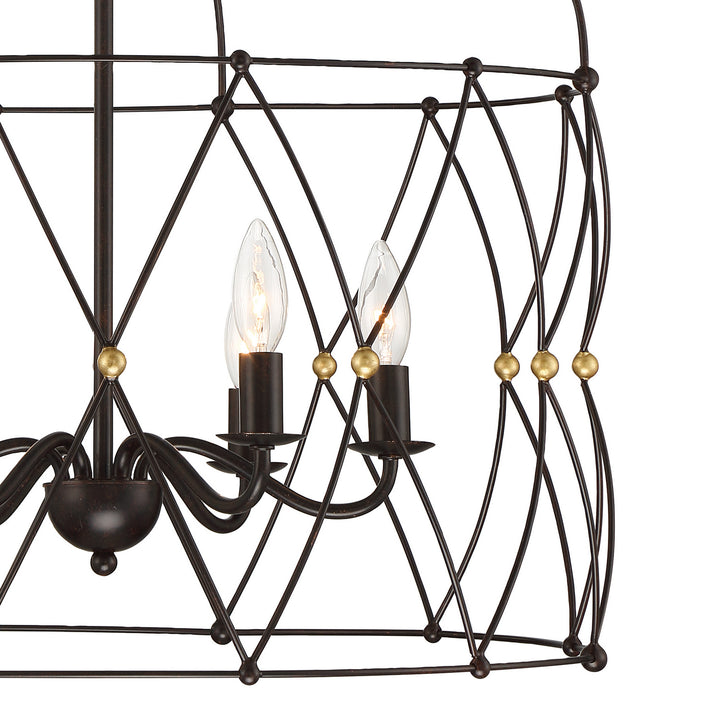 Crystorama - ZUC-A9035-EB-GA - Six Light Chandelier - Zucca - English Bronze + Antique Gold
