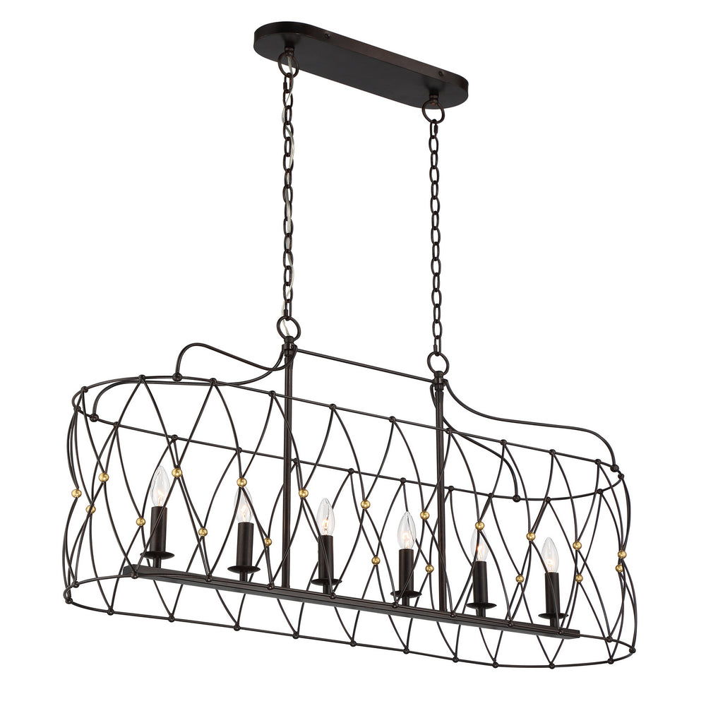 Crystorama - ZUC-A9037-EB-GA - Six Light Chandelier - Zucca - English Bronze + Antique Gold