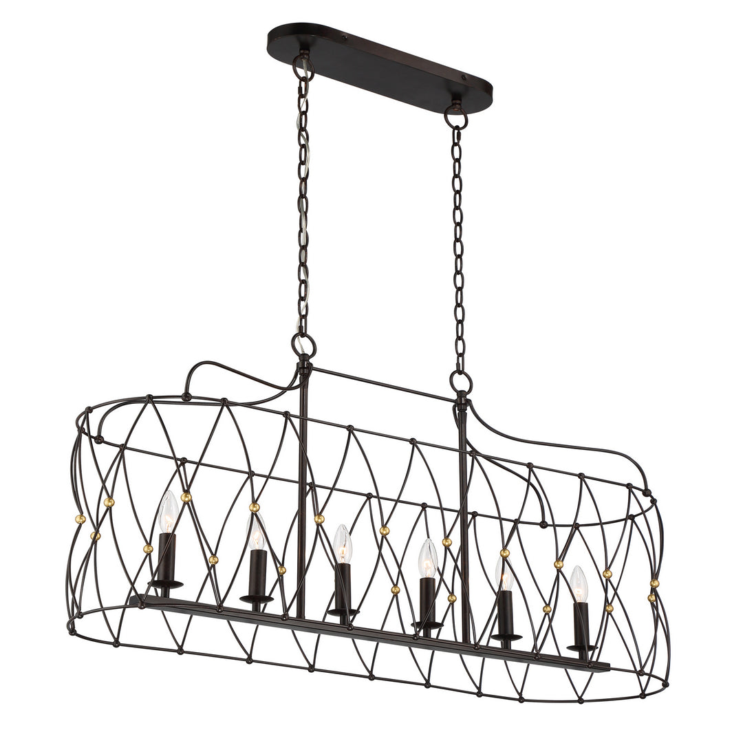 Crystorama - ZUC-A9037-EB-GA - Six Light Chandelier - Zucca - English Bronze + Antique Gold