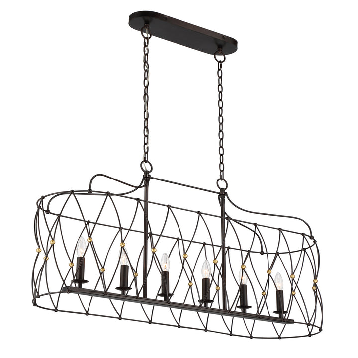 Crystorama - ZUC-A9037-EB-GA - Six Light Chandelier - Zucca - English Bronze + Antique Gold