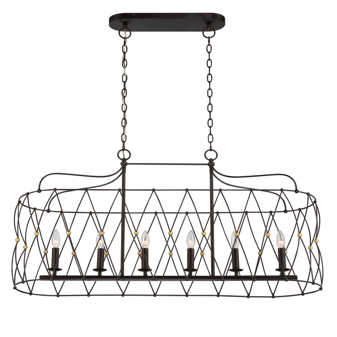 Crystorama - ZUC-A9037-EB-GA - Six Light Chandelier - Zucca - English Bronze + Antique Gold