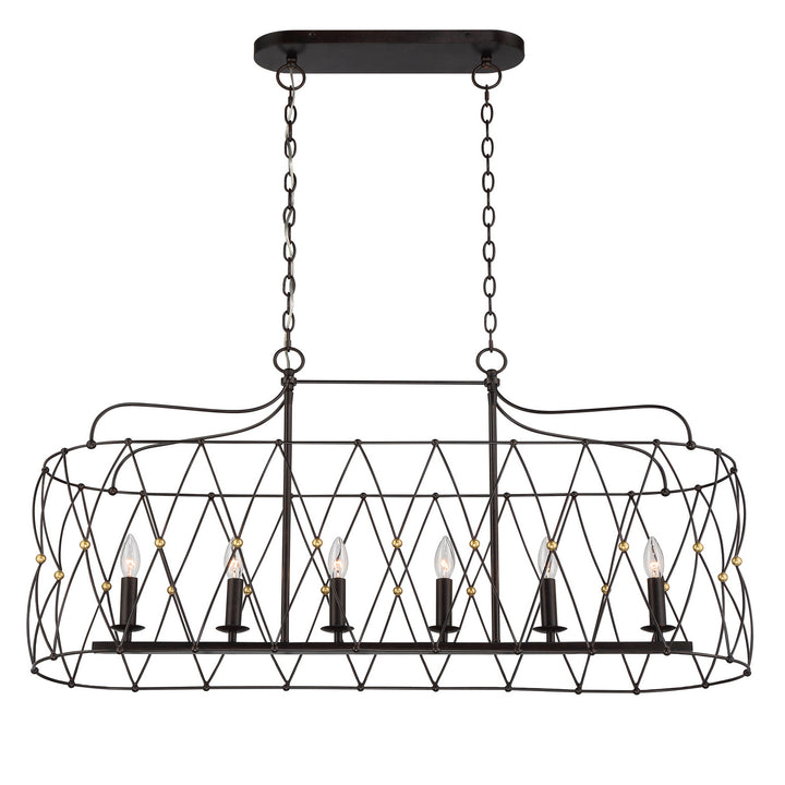 Crystorama - ZUC-A9037-EB-GA - Six Light Chandelier - Zucca - English Bronze + Antique Gold