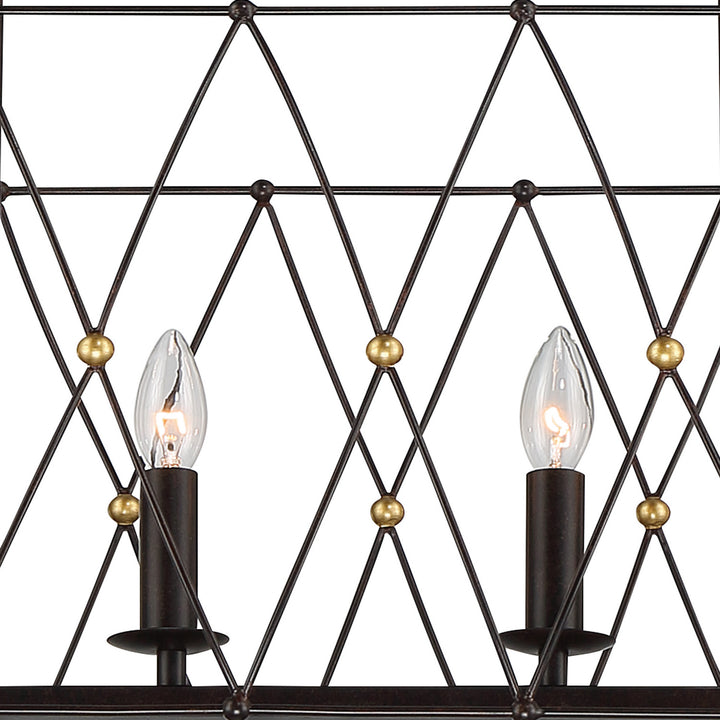 Crystorama - ZUC-A9037-EB-GA - Six Light Chandelier - Zucca - English Bronze + Antique Gold