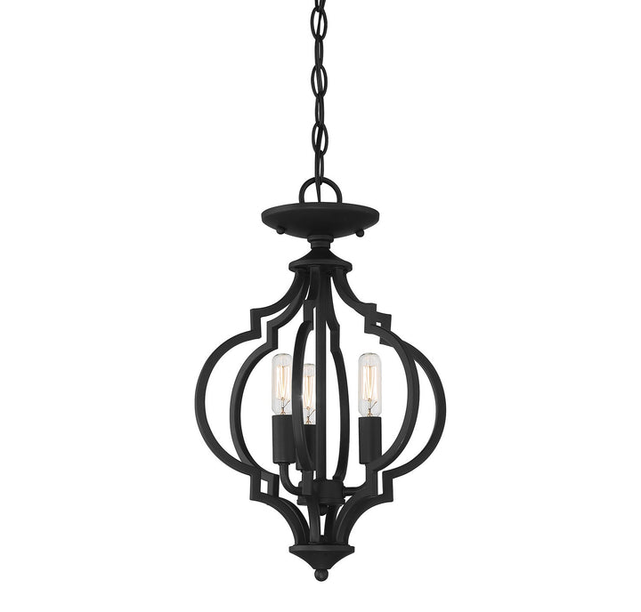 Meridian - M60055MBK - Three Light Semi-Flush Mount - Matte Black