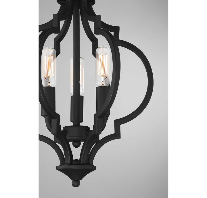 Meridian - M60055MBK - Three Light Semi-Flush Mount - Matte Black