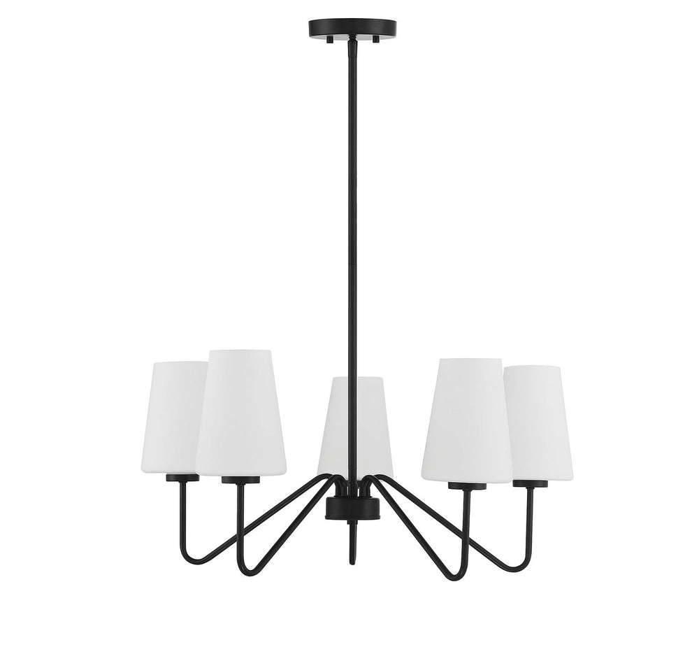 Meridian - M10060MBK - Five Light Chandelier - Matte Black