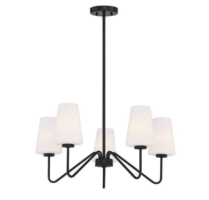 Meridian - M10060MBK - Five Light Chandelier - Matte Black