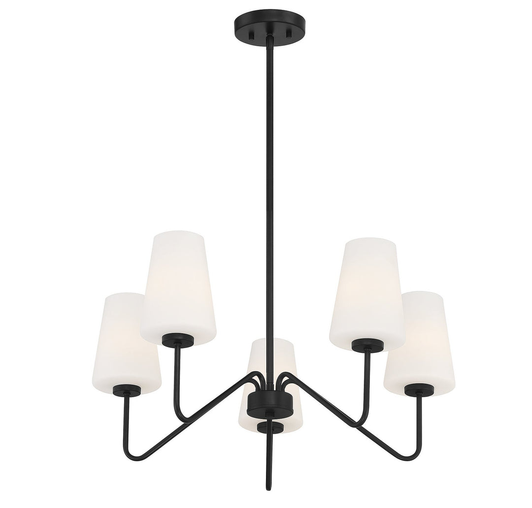 Meridian - M10060MBK - Five Light Chandelier - Matte Black