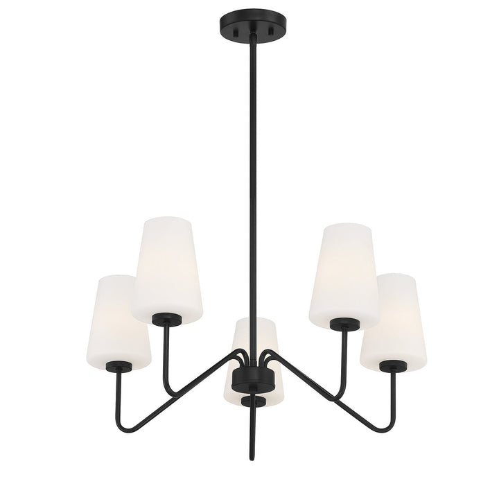 Meridian - M10060MBK - Five Light Chandelier - Matte Black