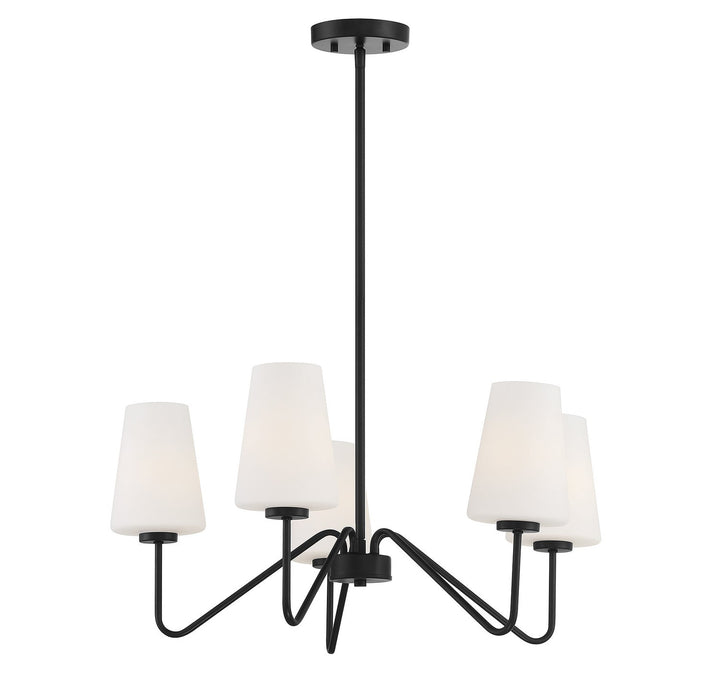 Meridian - M10060MBK - Five Light Chandelier - Matte Black