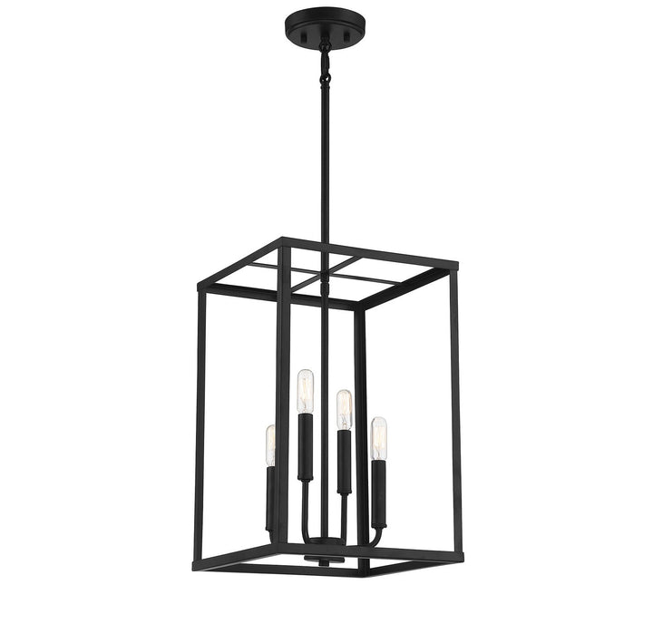 Meridian - M30008MBK - Four Light Pendant - Matte Black