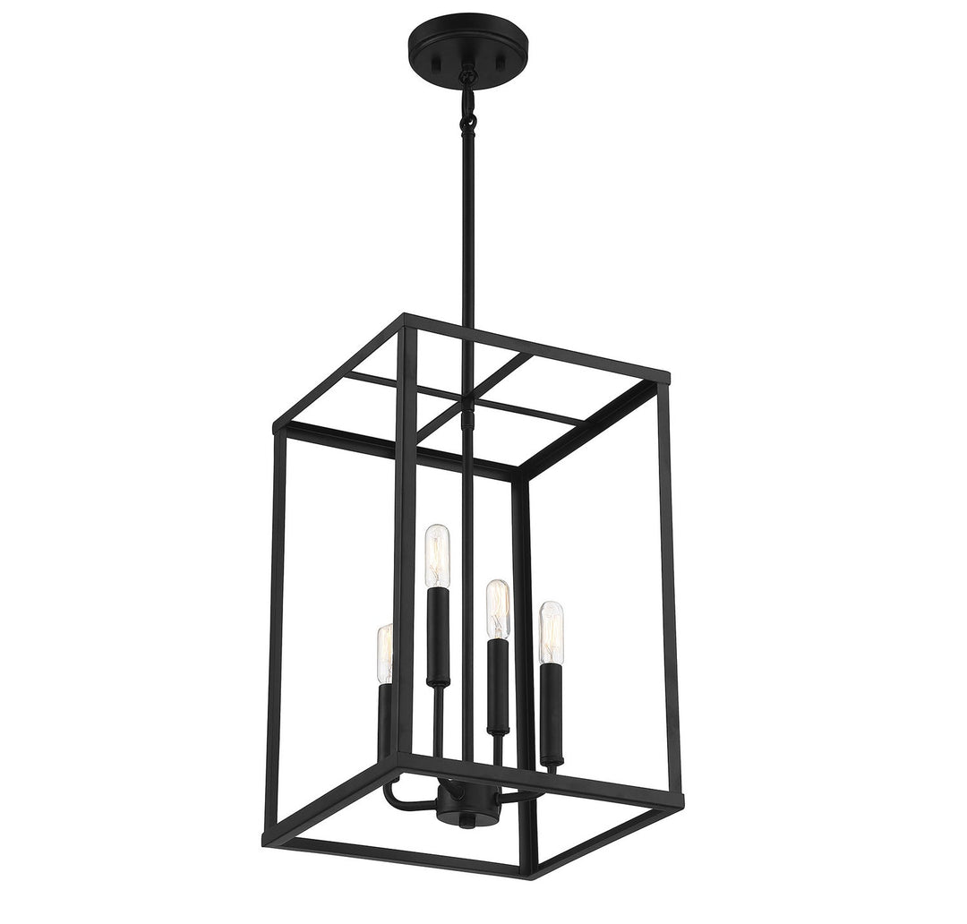 Meridian - M30008MBK - Four Light Pendant - Matte Black