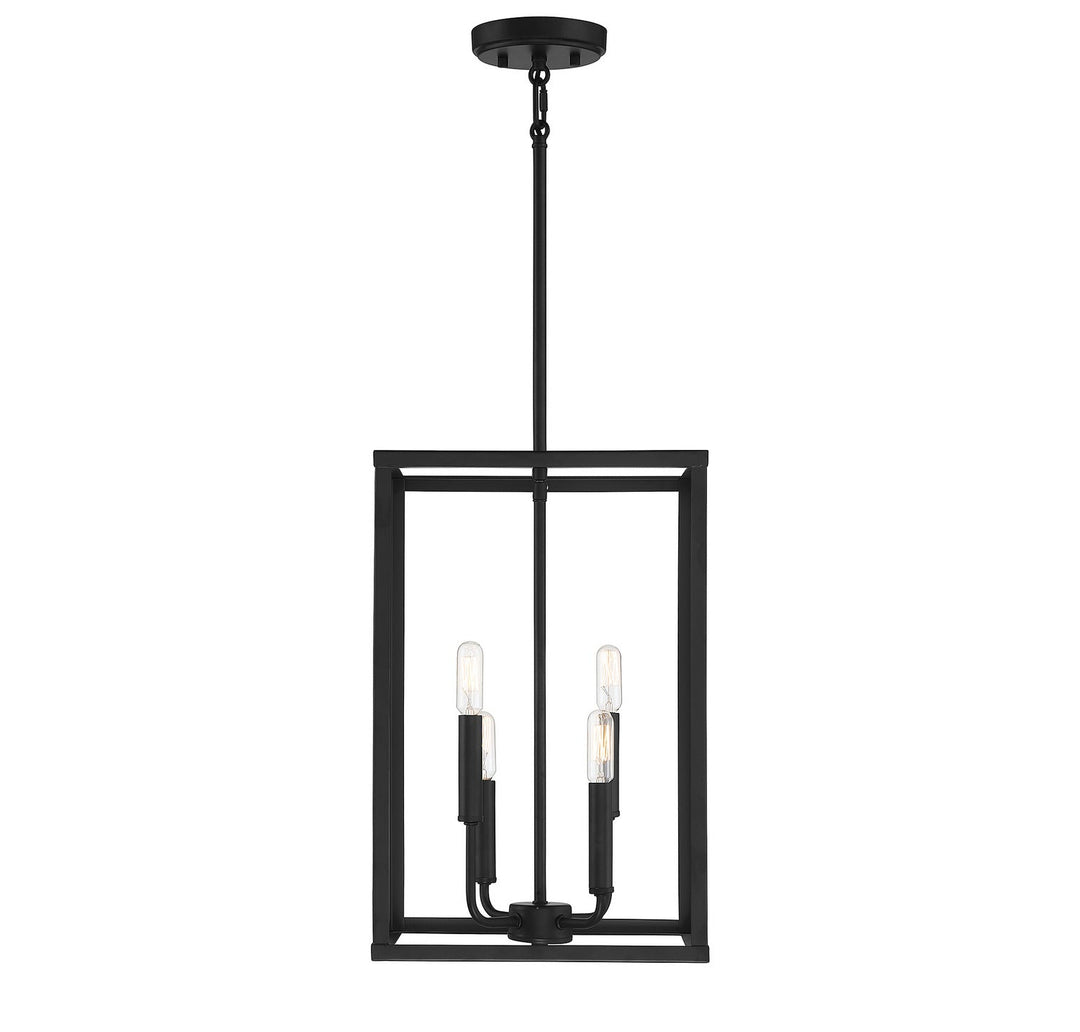 Meridian - M30008MBK - Four Light Pendant - Matte Black
